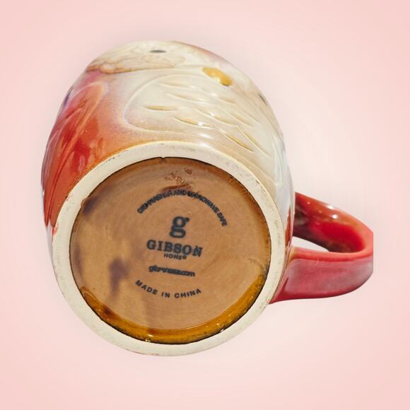 Gibson Home Owl Coffee Tea Mug Brown Glazed Pottery Rustic 16 Oz - Picture 7 of 7